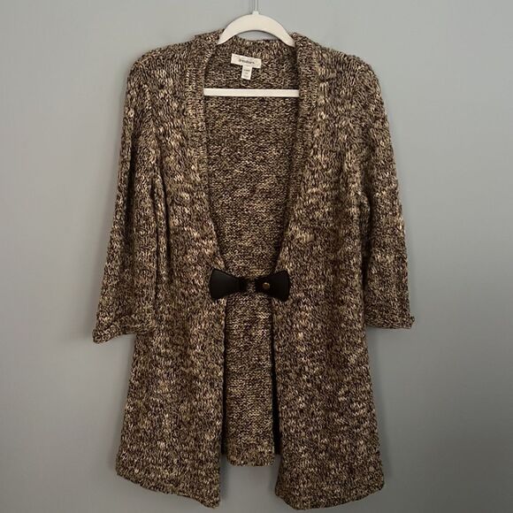 Dress Barn Women’s 1X beautiful thick knit slouchy neutral tan cardigan sweater - Picture 14 of 15